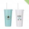 심플빨대컵 민트/화이트 670ml